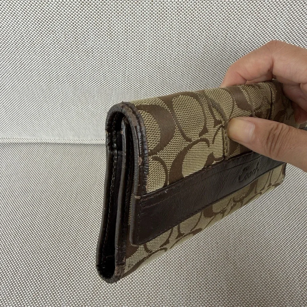 Coach Ashley Signature Jacquard Trifold Wallet W/Checkbook Insert Y2K Vintage